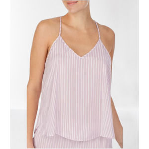 Shady Lady Satin Pajama Camisole Purple White Iris Stripe Cami Sleeveless Medium